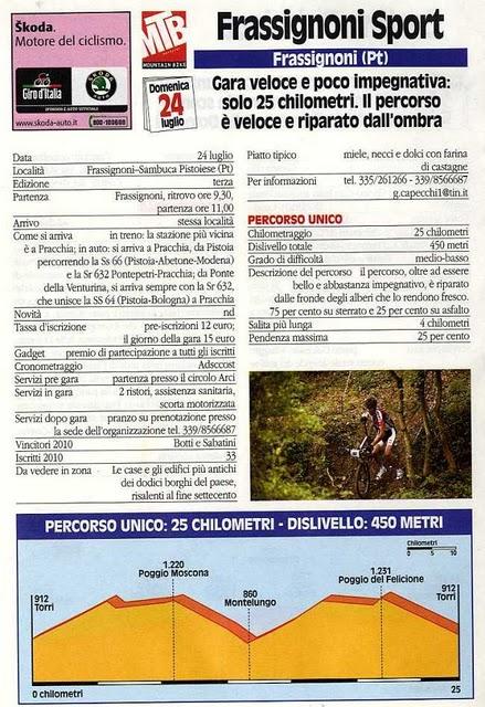 GF del 24/7/2011: Tour dell'Assietta (TO), Cortina-Dobbiaco (BL), Frassignoni Sport (PT), La Via dei Francesi (CZ),  Lessinia Bike (TN). Le schede