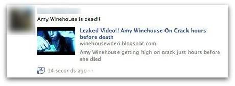 Facebook | Attenzione ai finti video su Amy Winehouse! Video Truffa Facebook Video Amy Winehouse morta Truffa Facebook Amy Winehouse 