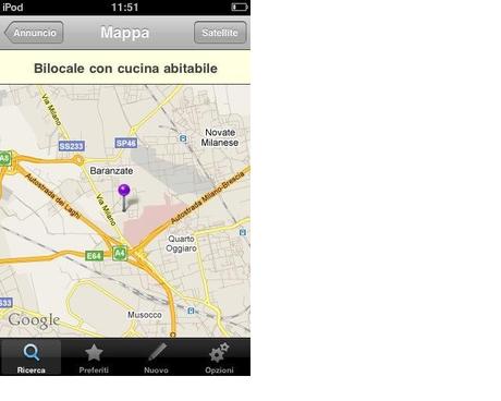 screenshot mappa Subito.it, il programma ufficiale per iPhone