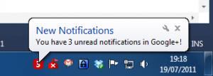 Systray 300x107 Ricevere Notifiche di Google+ sul Desktop con Google+ Notifier