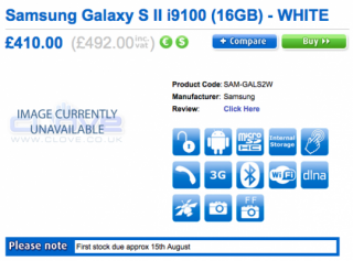 samsung galaxy s ii white Samsung Galaxy S 2 bianco