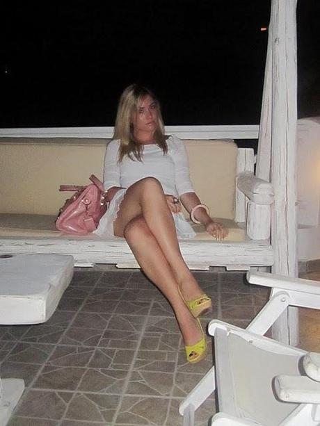 Third night in Santorini with my new arrived Jil Sander!!