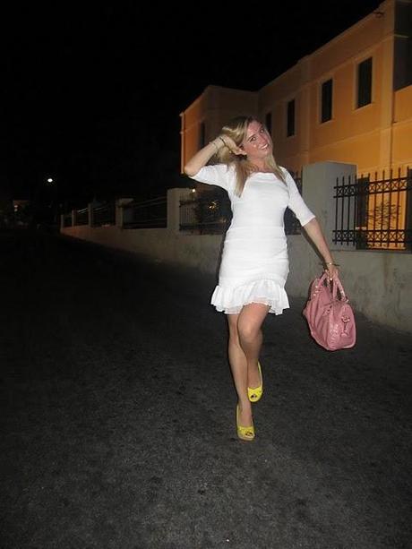 Third night in Santorini with my new arrived Jil Sander!!