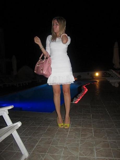 Third night in Santorini with my new arrived Jil Sander!!
