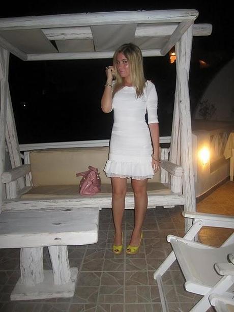 Third night in Santorini with my new arrived Jil Sander!!