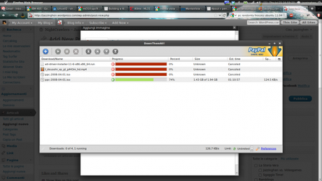 Uno screenshot di DownThemAll! mentre scarica l'Embedded Linux Development Kit