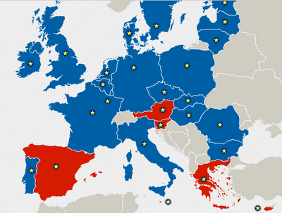 Tra sinistra e destra: una mappa dei governi d'Europa
