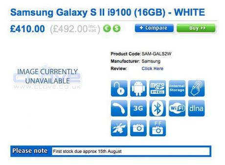 Nuova conferme per il Samsung Galaxy S2 bianco!