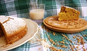 Torta con farro e latte di riso