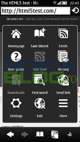 browser menu Ecco le prime immagini di Symbian Belle, nuovo OS di Nokia per smartphone