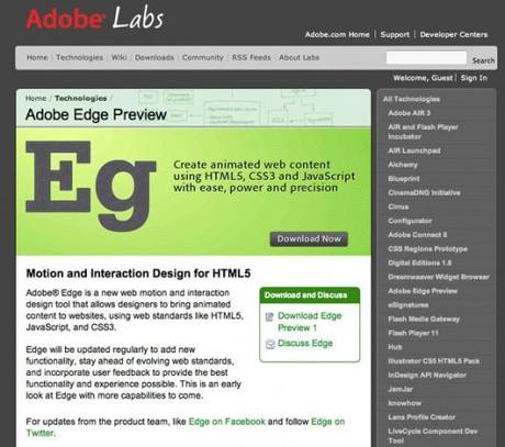 Web Design | Adobe ha rilasciato Edge per HTML5 web design risorse web design HTML5 edge adobe edge 