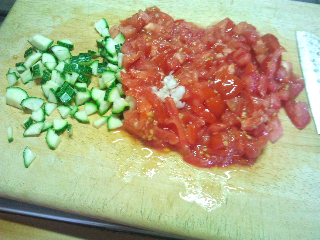 Concasse' di Pomodori con Basilico e Zucchina