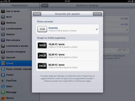 Apple pubblica i prezzi per aumentare lo spazio di iCloud!