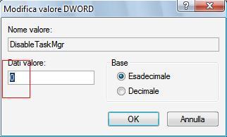 Riabilitare il Task Manager