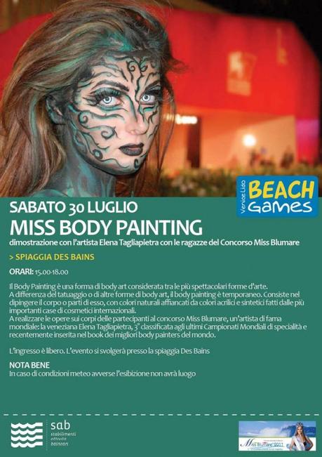 Miss Body Painting- Body Painting on the beach – Miss BluMare – Tre eventi in uno al Lido di Venezia