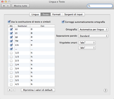 Come disabilitare il correttore automatico su OS X LION