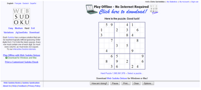 Web Sudoku: un ottimo sito in cui poter trascorrere il tempo all'insegna della logica