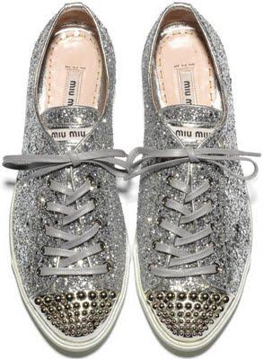 MIU MIU / SNEAKERS / GOLD / SILVER / STUDDED