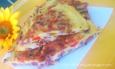 Frittata peperoni e salsiccia