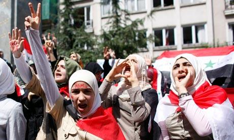 Syrian protesters against Bashar al-Assad