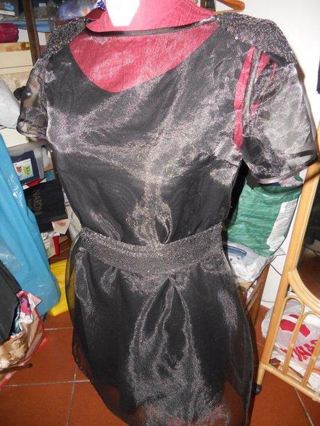 Work in progress -little black dress, paillettes & organza