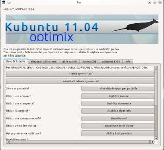 ottimizzare kubuntu 11.04 automaticamente con kubuntuoptimix