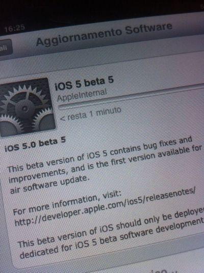 iOS5 beta 5 iPhone 57012 1 Apple rilascia iOS 5 Beta 5 per iPhone, iPad ed iPod Touch