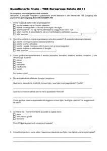 Questionari estate 2011