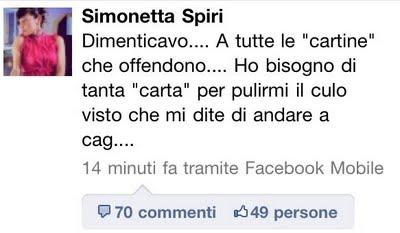 Marco trattato come Carta straccia ha dato a Simonetta Spiri della poraccia