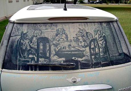 Dirty Car Art ovvero come trasformare un auto molto sporca in un arte.