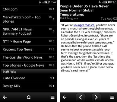 gNewsReader per smartphone Nokia Symbian : Le news sempre a portata di mano