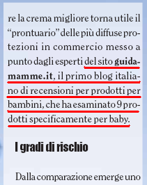 ARTICOLO SU “IL SALVAGENTE”