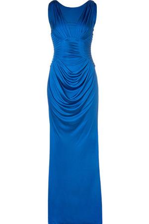 Catherine Malandrino Royal Blue Draped Maxi Dress 