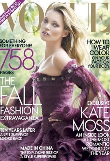 Ci siamo, Ecco Kate Moss sulla Copertina di Vogue America, Settembre 2011
