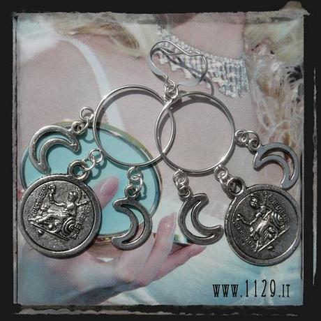LFCOMO orecchini moneta luna - moon and coin earrings