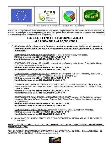 ASSOPROLI Informa: Bollettino settimanale di informazione fitopatologica.