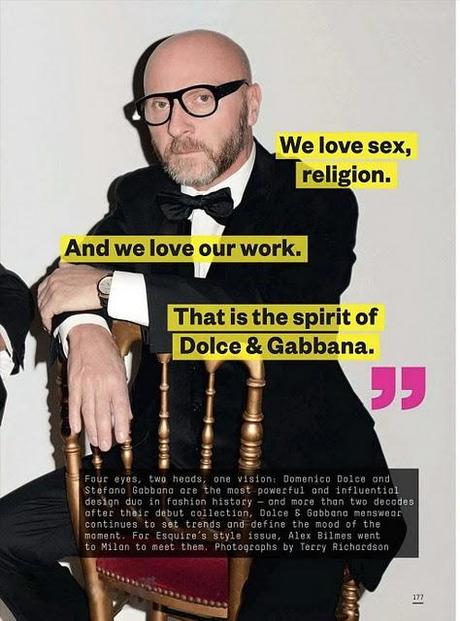 Domenico Dolce & Stefano Gabbana su Esquire UK settembre 2011