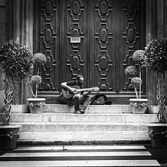 Lonely guitarist on the streets of Palermo