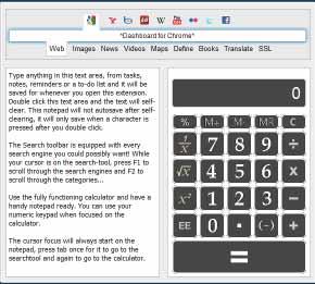 Dashboard for Chrome: calcolatrice e blocco note su Chrome