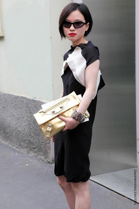 In the Street...White + Black + Gold = Simply Chic