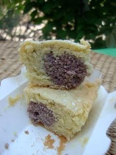 Mini cakes al sesamo bianco e patata dolce viola