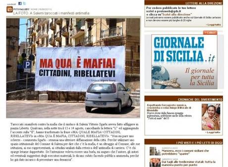 Dal Giornale di Sicilia: “A Salemi taroccati i manifesti antimafia”…