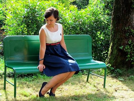 Blue, White and Red dress