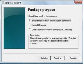 Programmi nascosti in Windows: IExpress