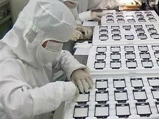 iPhone 5, immagine della linea produttiva degli schemi.