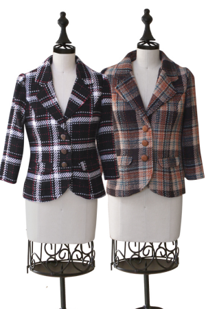 Knitted Little Miss Plaid Blazer