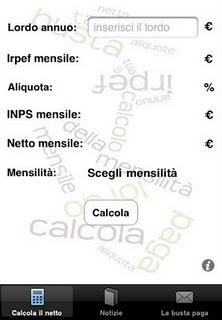 Calcola la tua busta paga in 3 passi con l'app iBustaPaga vers 1.3.