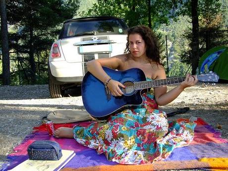 Guitar & flower dress