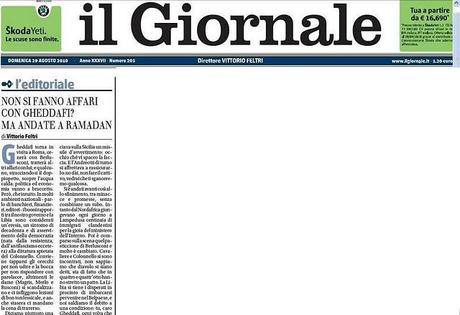 A futura memoria: il Giornale amico di Gheddafi.