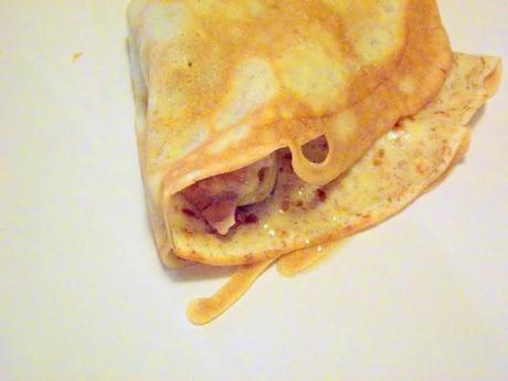 Crespelle con  porro e speck